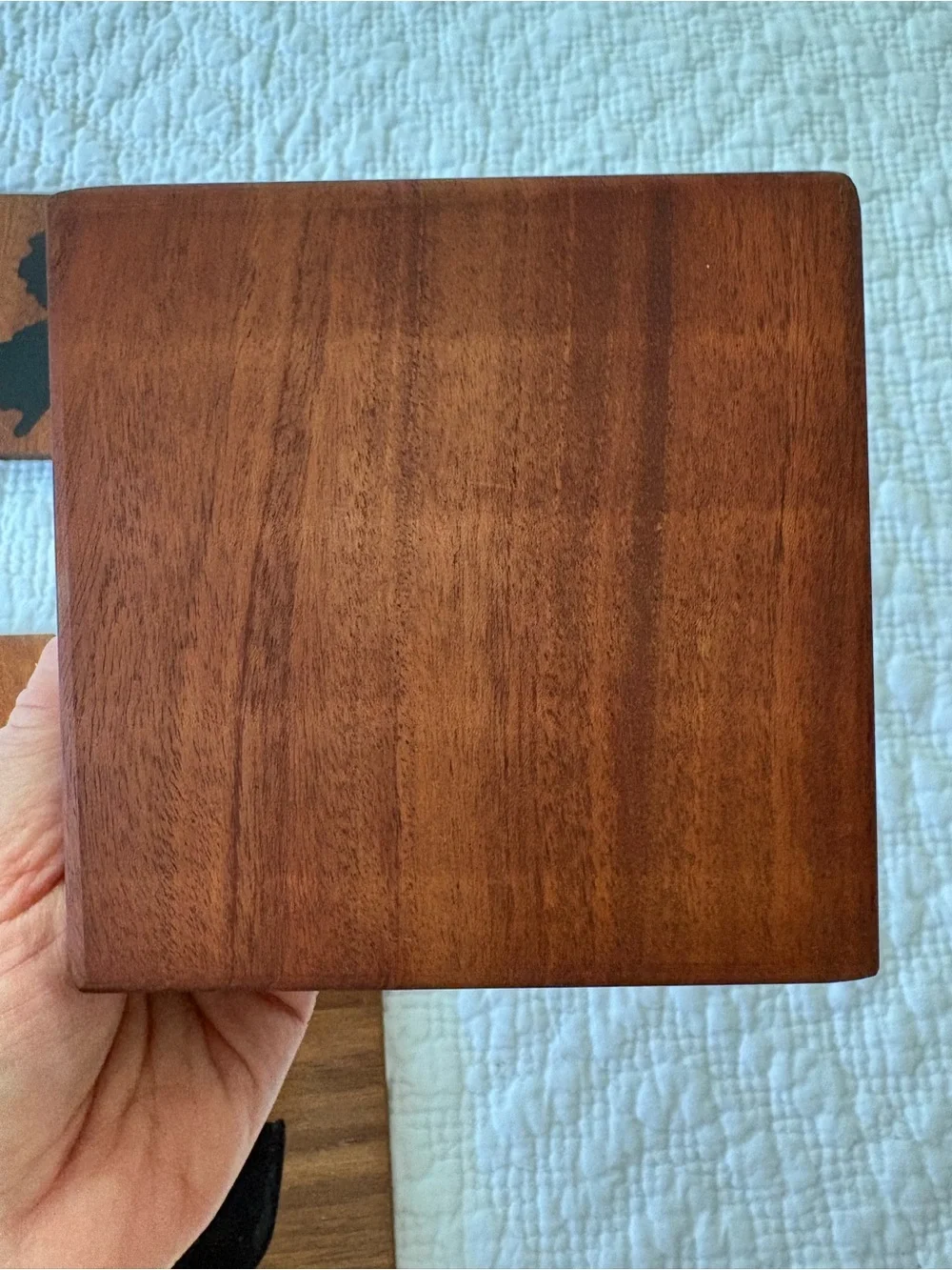 New Jersey wood coaster set. Black NJ silhouette on wood. 5 + holder.